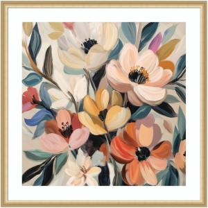 image:imageKate and Laurel Framed Wall Art Print Garden Bloom Abstract Bouquet II by The Creative Bunch Studio 26 x 26 Florence Gold Frame Bohemian Boho Flowers Nature Art for Wall Decor34L x 34W