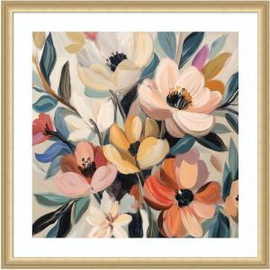 image:imageKate and Laurel Framed Wall Art Print Garden Bloom Abstract Bouquet II by The Creative Bunch Studio 26 x 26 Florence Gold Frame Bohemian Boho Flowers Nature Art for Wall Decor26L x 26W