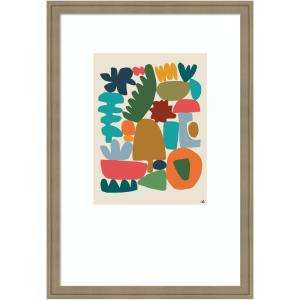 image:imageKate and Laurel Framed Wall Art Print Garden Songs Pt 2 by Kelly Knaga 18 x 26 Florence Light Brown Frame Modern Contemporary Abstract Art for Wall Decor
