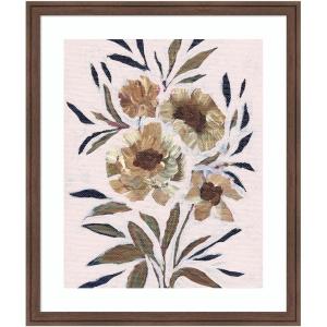 image:imageKate and Laurel Framed Wall Art Print Muted Paintrely Florals by Nikita Jariwala 22 x 26 Florence Medium Brown Frame Rustic Farmhouse Abstract Art for Wall Decor26L x 22W