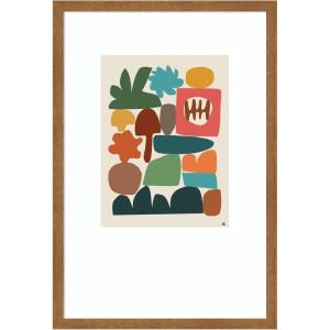 image:imageKate and Laurel Framed Wall Art Print Night Chords 2 by Kelly Knaga 17 x 25 Carlisle Blonde Narrow Frame Modern Contemporary Abstract Art for Wall Decor