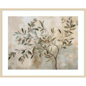 image:imageKate and Laurel Framed Wall Art Print Olive Tree Abstract No 31 by The Creative Bunch Studio 42 x 34 Woodgrain Stripe Mocha Frame Modern Contemporary Nature Art for Wall DecorSvelte Natural