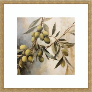 image:imageKate and Laurel Framed Wall Art Print Olive Tree by The Creative Bunch Studio 26 x 26 Florence Medium Brown Frame Rustic Farmhouse Still Life Art for Wall DecorMila Dark Gold