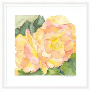 image:imageKate and Laurel Framed Wall Art Print Orange Pink Abstract Begonia by Patricia Shaw 27 x 27 Oliver White Narrow Frame Whimsical Flowers Nature Abstract Art for Wall Decor