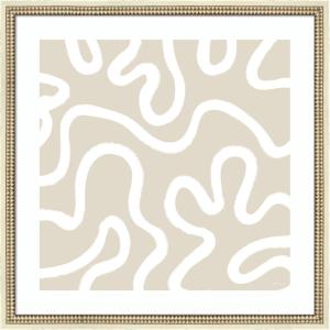image:imageKate and Laurel Framed Wall Art Print Organic Figures by Gabrielly Guedes 21 x 25 Svelte Noir Black Frame Modern Contemporary Abstract Art for Wall DecorCastellan Distressed White