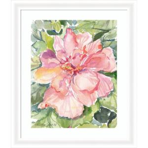 image:imageKate and Laurel Framed Wall Art Print Pink Hibiscus In Antigua by Patricia Shaw 23 x 27 Oliver White Narrow Frame Coastal Flowers Nature Art for Wall Decor27L x 23W