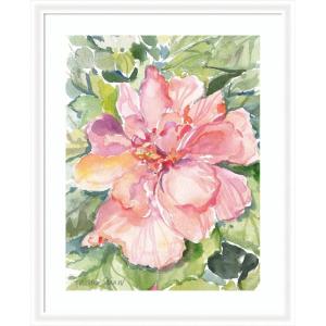 image:imageKate and Laurel Framed Wall Art Print Pink Hibiscus In Antigua by Patricia Shaw 23 x 27 Oliver White Narrow Frame Coastal Flowers Nature Art for Wall Decor43L x 35W
