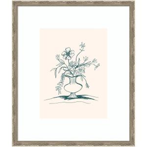 image:imageKate and Laurel Framed Wall Art Print Summer Stems by Kate Aurelia Holloway 22 x 26 Mila Dark Silver Frame Modern Contemporary Flower Art for Wall Decor26L x 22W
