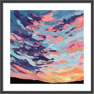 image:imageKate and Laurel Framed Wall Art Print Sunset Study by Emily Kenney 25 x 25 Stylish Black Narrow Frame Modern Contemporary Abstract Beach Landscapes Tropical Art for Wall DecorStylish Black Narrow