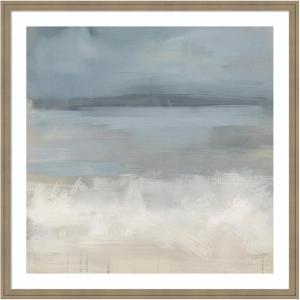 image:imageKate and Laurel Framed Wall Art Print The Blues by Mary Sparrow 26 x 26 Florence Silver Frame Coastal Abstract Art for Wall DecorFlorence Light Brown
