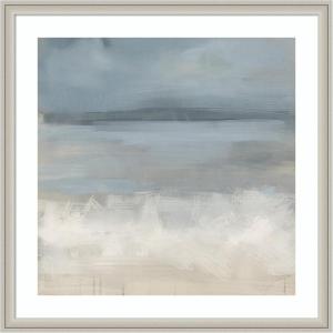 image:imageKate and Laurel Framed Wall Art Print The Blues by Mary Sparrow 26 x 26 Florence Silver Frame Coastal Abstract Art for Wall DecorFlorence Silver