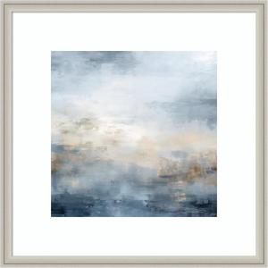 image:imageKate and Laurel Framed Wall Art Print Tonal Abstract Oceanic Nautical Serenity Blue by The Creative Bunch Studio 26 x 26 Florence Silver Frame Coastal Abstract Art for Wall DecorFlorence Silver