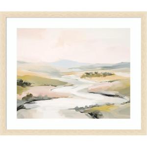 image:imageKate and Laurel Framed Wall Art Print Tranquil Landscape No 2 by Amy Lighthall 26 x 22 Florence Silver Frame Modern Contemporary Abstract Art for Wall DecorWoodgrain Stripe Blonde