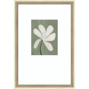 image:imageKate and Laurel Framed Wall Art Print White Floral by Gabrielly Guedes 18 x 26 Castellan Distressed White Frame Modern Contemporary Flower Art for Wall Decor