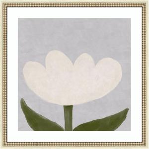 image:imageKate and Laurel Framed Wall Art Print White Tulip by Gabrielly Guedes 26 x 26 Castellan Distressed White Frame Modern Contemporary Flower Art for Wall Decor
