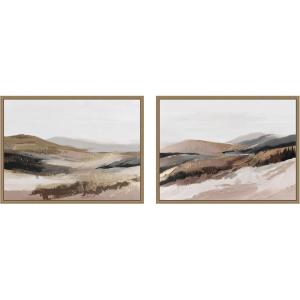 image:imageKate and Laurel Golden Mountainside I amp II 2 Piece Framed Canvas Wall Art Set by Amy Lighthall Sylvie Dark Gold Modern Contemporary Abstract Art for Wall Decor