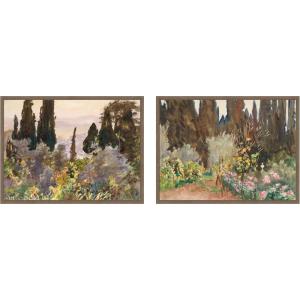 image:imageKate and Laurel Granada 1912 amp Gardens at Florence John Singer Sargent 2 Piece Framed Canvas Wall Art Set by Nostalgia Prints Sylvie Walnut Traditional Landscape Art for Wall Decor