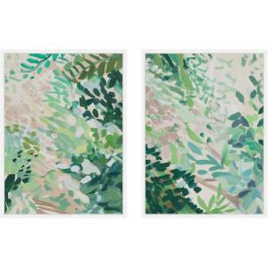 image:imageKate and Laurel Greenery I amp II 2 Piece Framed Canvas Wall Art Set by Amy Lighthall Sylvie White Modern Contemporary Abstract Art for Wall Decor