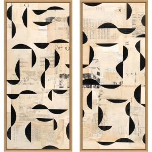 image:imageKate and Laurel Half Moon Bay Panel 2 Piece Framed Canvas Wall Art Set by Felicia Dadak Sylvie Natural Modern Contemporary Abstract Art for Wall Decor
