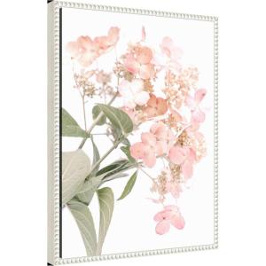 image:imageKate and Laurel Hydrangea Framed Canvas Wall Art by Alicia Abla 18 x 24 Sylvie Beaded White Modern Contemporary Flowers Nature Art for Wall Decor Living Room Bedroom