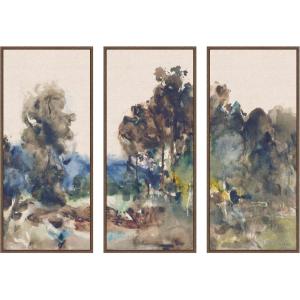image:imageKate and Laurel Landscape Sketch J Frank Currier 3 Piece Framed Canvas Wall Art Set by The Smithsonian American Art Museum Sylvie Walnut Modern Contemporary Abstract Art for Wall Decor