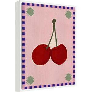 image:imageKate and Laurel Lush Duo 1 Cherry Framed Canvas Wall Art by Shatha Al Dafai 18 x 24 Sylvie White Modern Abstract Art for Wall Decor Living Room Bedroom