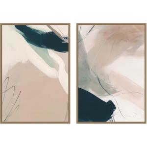 image:imageKate and Laurel Marks No 1 amp No 2 2 Piece Framed Canvas Wall Art Set by Amy Lighthall Sylvie Dark Gold Modern Contemporary Abstract Art for Wall Decor