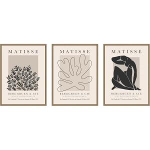image:imageKate and Laurel Matisse Inspired Florals amp Woman Silhouette 3 Piece Framed Canvas Wall Art Set by Gabrielly Guedes Sylvie Dark Gold Modern Contemporary Abstract Art for Wall DecorSylvie Dark Gold