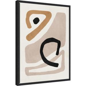 image:imageKate and Laurel Neutral Abstract 1 Minimal Modern Art Framed Canvas Wall Art by July Art Prints 18 x 24 Sylvie Black Modern Abstract Art for Wall Decor Living Room BedroomBlack
