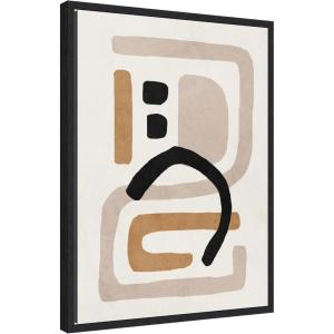 image:imageKate and Laurel Neutral Abstract 2 Minimal Modern Art Framed Canvas Wall Art by July Art Prints 18 x 24 Sylvie Black Modern Abstract Art for Wall Decor Living Room BedroomBlack