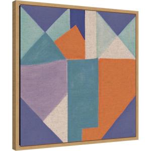 image:imageKate and Laurel Painterly Soft Geometric Shapes Neutral Linen Framed Canvas Wall Art by The Creative Bunch Studio 22 x 22 Sylvie Natural Modern Abstract Art for Wall Decor Living Room Bedroom
