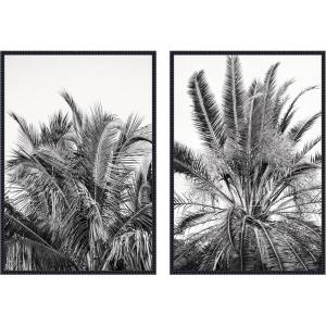 image:imageKate and Laurel Palms No 13 amp No15 2 Piece Framed Canvas Wall Art Set by Alicia Bock Sylvie Beaded Black Modern Contemporary Nature Art for Wall Decor