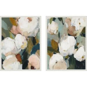 image:imageKate and Laurel Sepia Fields 2 Piece Framed Canvas Wall Art Set by Amy Lighthall Sylvie Beaded White Modern Contemporary Flower Art for Wall Decor