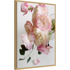 image:imageKate and Laurel Soft Pink Flower Bouquet Framed Canvas Wall Art by Kristybee 23 x 33 Sylvie Bright Gold Modern Contemporary Flowers Still Life Art for Wall Decor Living Room Bedroom