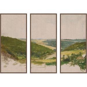image:imageKate and Laurel Study from Podolia Jan Ciaglinski 3 Piece Framed Canvas Wall Art Set by Nostalgia Prints Sylvie Walnut Rustic Farmhouse Landscape Art for Wall Decor