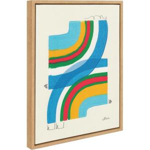 image:imageKate and Laurel Sylvie A Plan For Myself Framed Canvas Wall Art by Amber Vittoria 18x24 Natural Modern Abstract Colorful Geometric Art for Wall DecorNatural