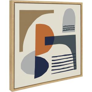 image:imageKate and Laurel Sylvie Abstract Mid Century Framed Canvas Wall Art by Rachel Lee of My Dream Wall 30x30 Natural Ecelectic Abstract Art Wall DcorNatural