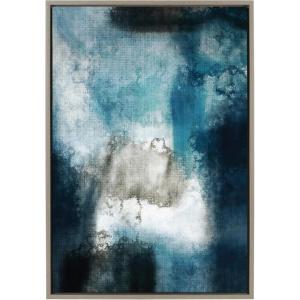 image:imageKate and Laurel Sylvie Aqua Abstract 2 Framed Canvas Wall Art by Amy Lighthall 23x33 Gray Blue Abstract Art for WallGray