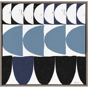 image:imageKate and Laurel Sylvie Arches in Blue Framed Canvas by Statement Goods 30x30 Gray Square Abstract Print for Living Room Dining Room Kitchen or Bedroom