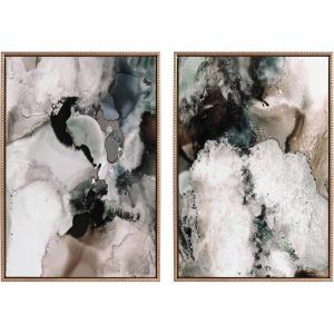 image:imageKate and Laurel Sylvie Beaded Contour Flow I and II Vintage Framed Canvas Wall Art Set by Amy Lighthall 2 Piece Set 23x33 Gold Modern Abstract Geometric Art for Wall