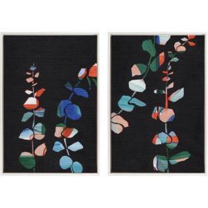 image:imageKate and Laurel Sylvie Beaded Jade I and II Vintage Framed Canvas Wall Art Set by Nikita Jariwala 2 Piece Set 23x33 White Colorful Modern Abstract Art for Wall