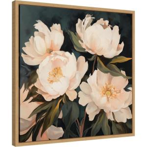 image:imageKate and Laurel Sylvie Beautiful Painterly Floral Bouquets 2 Framed Canvas Wall Art by The Creative Bunch Studio 22 x 22 Beaded Natural Traditional Flowers Still Life Nature Decor Living RoomNatural