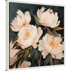image:imageKate and Laurel Sylvie Beautiful Painterly Floral Bouquets 2 Framed Canvas Wall Art by The Creative Bunch Studio 22 x 22 Beaded Natural Traditional Flowers Still Life Nature Decor Living RoomBeaded White