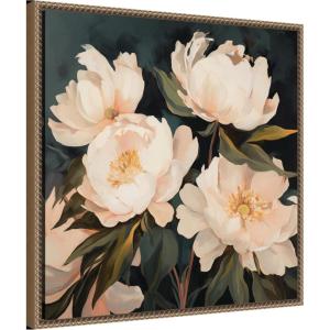 image:imageKate and Laurel Sylvie Beautiful Painterly Floral Bouquets 2 Framed Canvas Wall Art by The Creative Bunch Studio 22 x 22 Beaded Natural Traditional Flowers Still Life Nature Decor Living RoomBeaded Gold