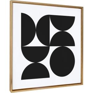 image:imageKate and Laurel Sylvie Bold Vintage Geometric Black and White Framed Canvas Wall Art by The Creative Bunch Studio 30x30 Gold Geometric Black Modern Art for WallGold