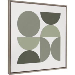 image:imageKate and Laurel Sylvie Bold Vintage Geometric Nourishing Greens Framed Canvas Wall Art by The Creative Bunch Studio 30x30 Gray Sage Green Geometric Wall Art