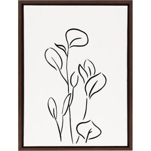 image:imageKate and Laurel Sylvie Botanical Sketch Print No 3 Framed Canvas Wall Art by The Creative Bunch Studio 18x24 Natural Minimalist Abstract Botanical Print for WallBrown