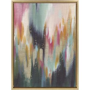 image:imageKate and Laurel Sylvie Brushstroke 135 Framed Canvas Wall Art by Jessi Raulet of Ettavee 18x24 Gold Decorative Abstract Art Print for WallGold
