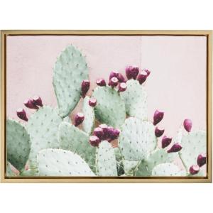image:imageKate and Laurel Sylvie Cactus 25 Framed Canvas Wall Art by Amy Peterson 18x24 Gold