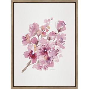 image:imageKate and Laurel Sylvie Cherry Blossom 2 Framed Canvas Wall Art by Patricia Shaw 18x24 Gold Decorative Watercolor Floral Art for Wall
